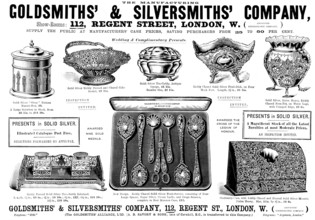 Advertisement for the Goldsmiths' & Silversmiths' Company, 1898. Creator: Unknown.