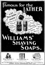 Advertisement for Williams' Shaving Soaps, 1898. Creator: Unknown.