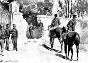 The Riots in Italy: street scenes in Milan - breach made by the artillery at the monastery..., 1898. Creator: Unknown.