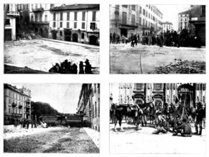 The Riots in Italy: street scenes in Milan, 1898. Creator: Unknown.