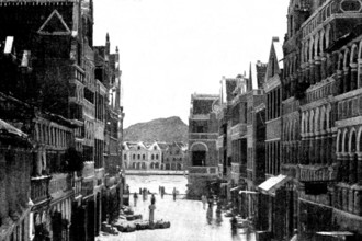 The Spanish-American War: Willemstad Harbour - approach to the drawbridge from the town, 1898. Creator: Unknown.