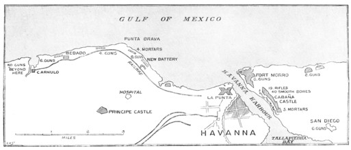 The Spanish-American War: the defences of Havana...official chart issued to U.S. Navy, 1898. Creator: Carl Hentschel.