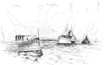 The Spanish-American War: landing of the "Gussie" Expedition at Cabanas, May 12, 1898. Creator: Carl Hentschel.