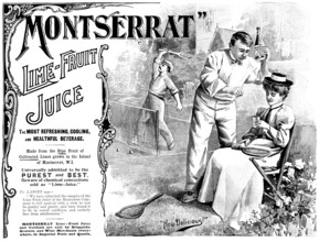 Advertisement for "Montserrat" Lime-Fruit Juice, 1898. Creator: Unknown.