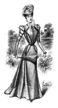 Ladies' Page: a charming gown, 1898. Creator: Picador.