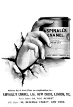 Advertisement for Aspinall's Oxidised Enamel, 1898.  Creator: Unknown.