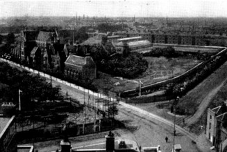 The Royal Visit to Portsmouth: bird's-eye view of Portsmouth from the Central Hotel, 1898. Creator: Unknown.