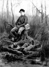 The Spanish-American War: our special artist in Cuba - a halt in the Cuban Wilderness, 1898. Creator: Unknown.