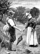 A Rustic Proposal, 1898. Creator: Richard Brend'amour.