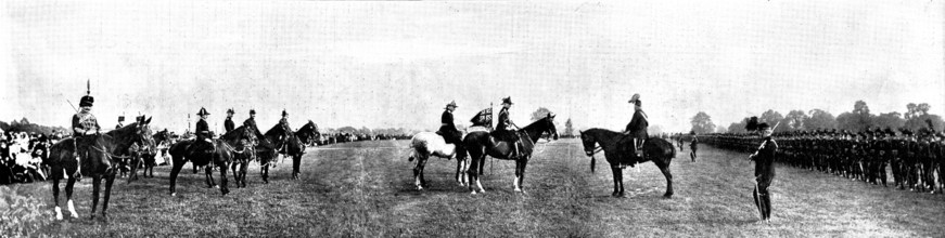 Lord Wolseley inspecting the London Rifle Brigade...in Hyde Park, 1898. Creator: Thiele & Co.