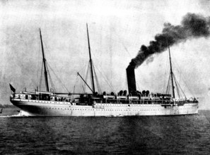 The new Castle Line mail steam-ship "Carisbrook Castle", 1898. Creator: Stephen Cribb.
