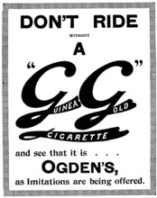 Advertisement for Ogden's "Guinea Gold" Cigarettes, 1898. Creator: Unknown.