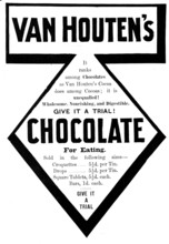 Advertisement for Van Houten's Chocolate, 1898. Creator: Unknown.