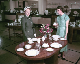 Dinner service designed for the coronation of Elizabeth II, 1953.  Creators: Arthur Charles Kirby Ware, Eric Ravilious.