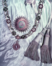 The insignia and robes of the Order of St Patrick, 1953. Creator: Arthur Charles Kirby Ware.