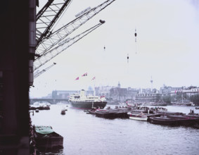The Royal Yacht 'Britannia' on the River Thames in London, c1955. Creator: Arthur Charles Kirby Ware.