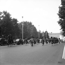 Guards on the march, London, c1955. Creator: Arthur Charles Kirby Ware.