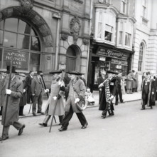 Horn blowers in procession, Ripon, Yorkshire, c1955.  Creator: Arthur Charles Kirby Ware.