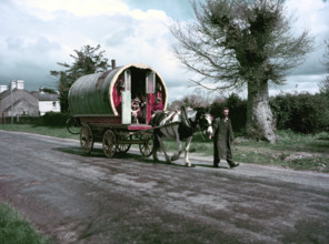 Traditional horse-drawn caravan, Ireland, c1955-1965. Creator: Arthur Charles Kirby Ware.