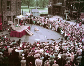 York Festival: performance of a pageant cart play, "The Flood", outside York Minster, c1960s. Creator: Arthur Charles Kirby Ware.