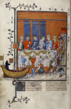 Grandes Chroniques de France: The banquet of Charles V of France celebrating the capture of...c1379. Creator: Anonymous.
