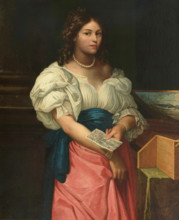 Lady with Sheet Music and Harpsichord, c1630. Creator: Anonymous.