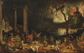 The Cumaean Sibyl leading Aeneas to the Underworld, c1600. Creator: Anonymous.