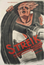 Movie poster "Strike" by Sergei Eisenstein, 1925. Creator: Bednar, Janos (1886-1932).