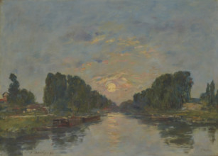 Saint-Valéry-sur-Somme. Moonlight on the canal, 1891. Creator: Boudin, Eugène-Louis (1824-1898).