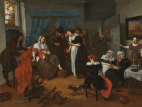 The Betrothal, Second Half of the 17th cen.. Creator: Brakenburgh, Richard (1650-1702).