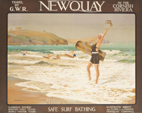 Newquay. Safe Surf Bathing, c1930. Creator: Burbidge, William (1884-1949).