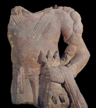 Indra holding Vajra (Sankosho), 3rd cen. AD. Creator: Central Asian Art.