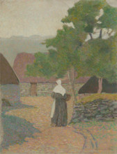 Landscape. Peasant woman going to her farm, 1887. Creator: Delavallée, Henri (1862-1943).