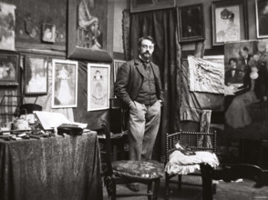 Henri Matisse in the workshop of Henri Evenepoel. Paris, 1897. Creator: Evenepoel, Henri Jacques Edouard (1872-1899).
