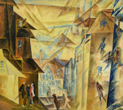 Hinter der Kirche II (Behind the Church II), 1917. Creator: Feininger, Lyonel (1871-1956).