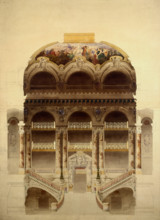 Grand Staircase of the Opera Garnier, 1860-1898. Creator: Garnier, Charles (1825-1898).