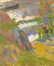 Pêcheur et baigneurs sur l'Aven, 1888. Creator: Gauguin, Paul Eugéne Henri (1848-1903).