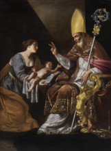 A Woman presenting her Child to Saint Blaise, First Half of 17th cen.. Creator: Gentileschi, Artemisia (1598-1653).