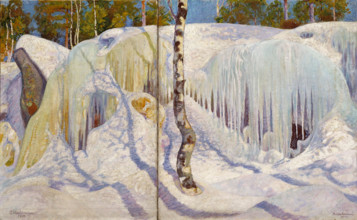 Rock Covered in Ice and Snow, 1911. Creator: Halonen, Pekka (1865-1933).