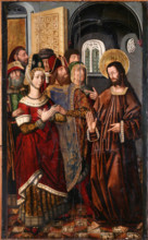 Christ and the Woman Taken in Adultery, c1470-1480. Creator: Jiménez (Ximénez), Miguel (active 1462-1505).