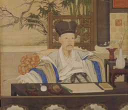 Portrait of the Qianlong Emperor (1711-1799). Creator: Jin Tingbiao (Chin T'ing-piao) (?-1767).