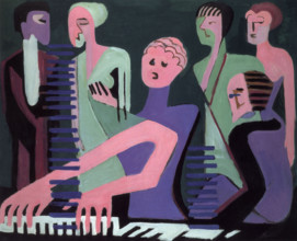 Singer at the piano, 1930-1931. Creator: Kirchner, Ernst Ludwig (1880-1938).
