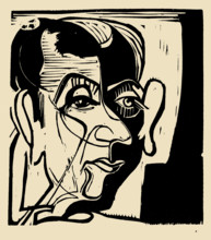 Head of Hans Arp, 1929. Creator: Kirchner, Ernst Ludwig (1880-1938).