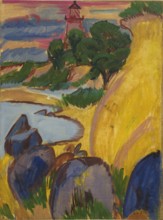 Lighthouse behind bay, 1912. Creator: Kirchner, Ernst Ludwig (1880-1938).