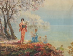 Japanese Landscape, c1880. Creator: Kiyohara, Tama (O'Tama), (Eleonora Ragusa) (1861-1939).