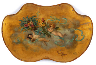 Putti and flowers. Creator: Kiyohara, Tama (O'Tama), (Eleonora Ragusa) (1861-1939).