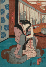 Bando Shuka I as Hashimotoya Shiraito , 1852. Creator: Kuniyoshi, Utagawa (Ichiyusai) (1797-1861).