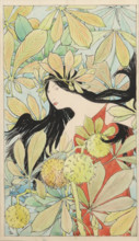 Femme aux branches de marronnier (Woman with chestnut branches), 1898. Creator: Latenay, Gaston de (1859-1943).