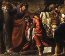 The baptism of the Eunuch. Creator: Lippi, Lorenzo (1606-1665).