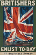 Britishers, Enlist To-Day, 1917. Creator: Lipscombe, Guy (1881-1952).